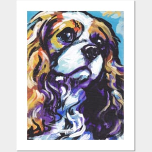 cavalier king charles spaniel Dog Bright colorful pop dog art Posters and Art